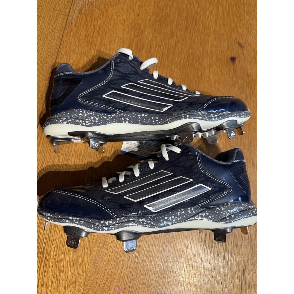 Adidas PowerAlley 4 Metal Baseball Cleats Men's 8 Navy White New No‎ Box